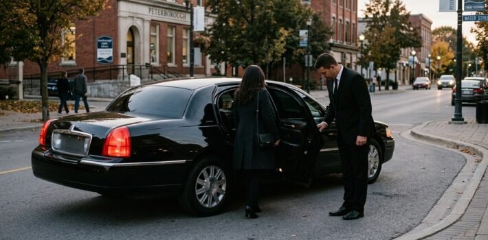 Reliable limo service near Peterborough with luxury vehicle