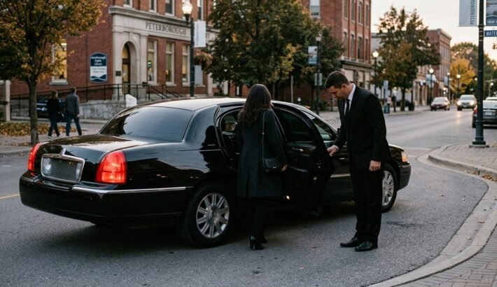 Reliable limo service near Peterborough with luxury vehicle